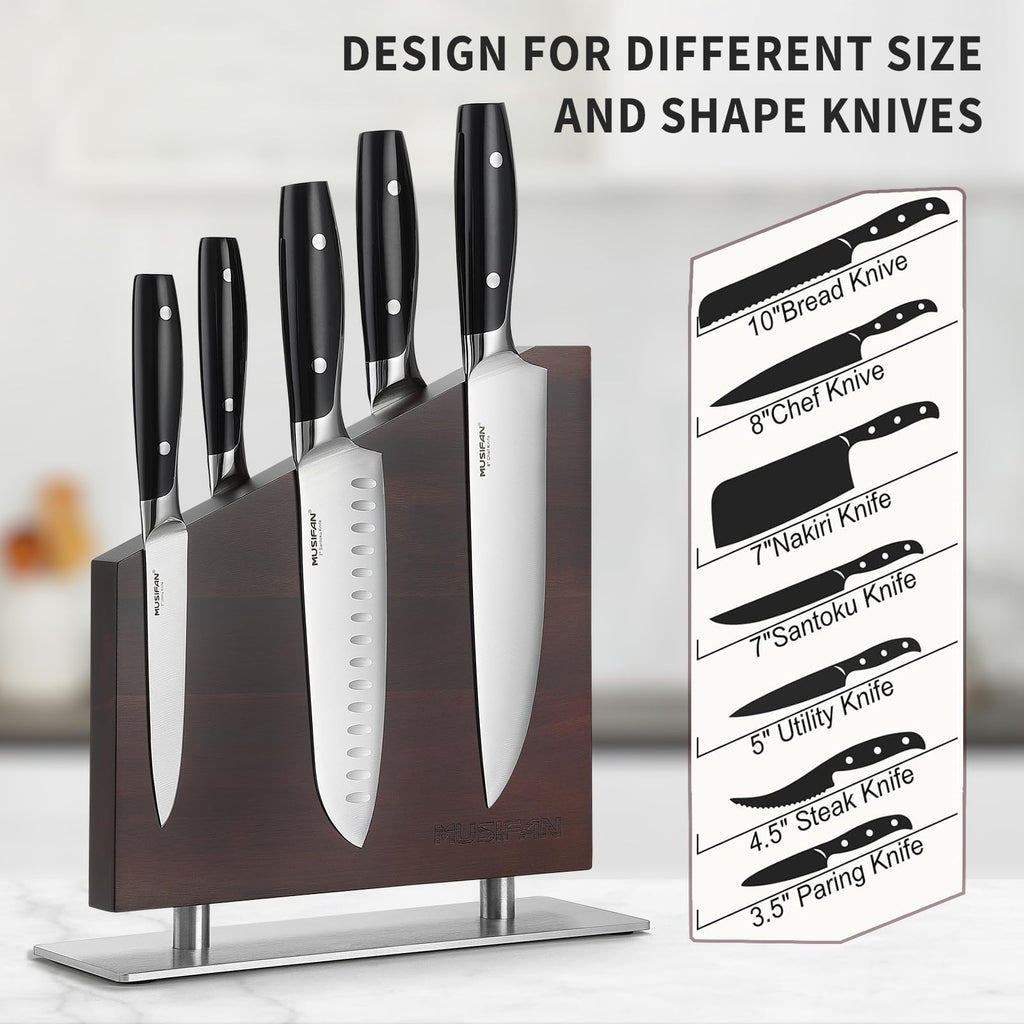 Magnetic Knife Block Without Knives,Magnetic Universal Stands with Strong Enhanced Magnets Strip Kitchen Storage Cutlery Large Organizer ，Knife Holder for Kitchen Organizer