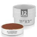 Restaurantware-Met Lux 12 x 3 Inch Straight-Sided Baking Tins, 12 Round Cake Pans - Oven-Ready, Freezable, Anodized Aluminum Round Baking Pans, Greaseproof, For Layer Birthday Cakes