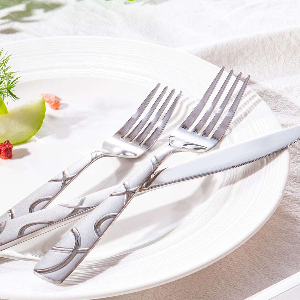 HIKAA 20PCS Silverware Set Service for 4,Premium Stainless Steel Cutlery Set, Mirror Polished Flatware Sets,Modern Kitchen Eating Utensils Set Include Spoons Forks Knives