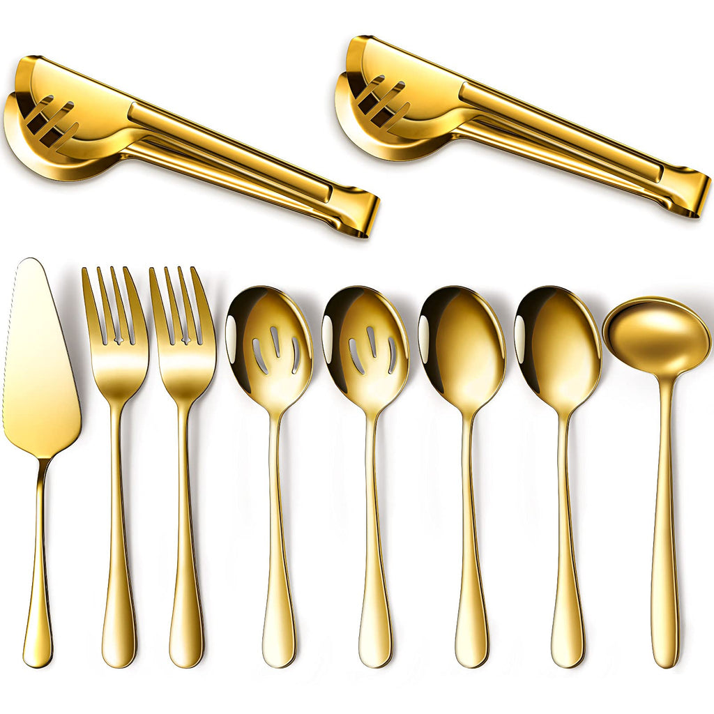 Patelai Serving Utensils Set, Black, 10 Pieces