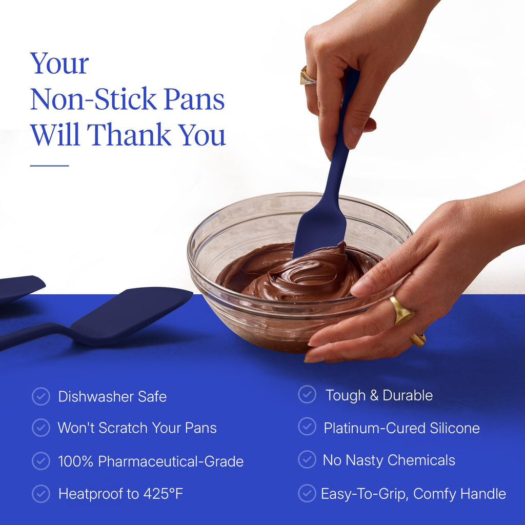 GIR: Get It Right 10-Piece Silicone Ultimate Kitchen Utensil Set – Spatulas, Ladle, Flip, Spoons, Whisk, Peeler & Spoonula – Nonstick, Non-Toxic, Heat-Resistant – Navy