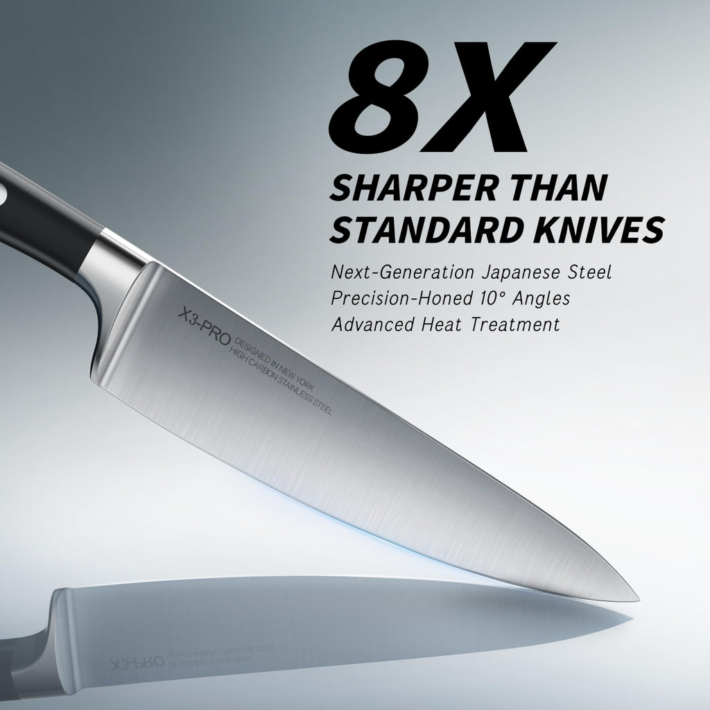 KnifeSaga 15 Pcs Japanese Knives Set for Kitchen, Razor Sharp, Professional