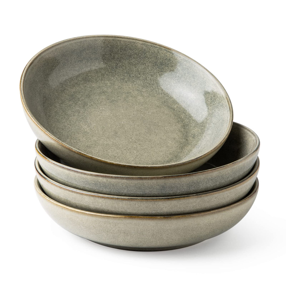 AmorArc 8.5’’ Ceramic Pasta Bowls Set of 4, 36oz Large Stoneware Bowls Set