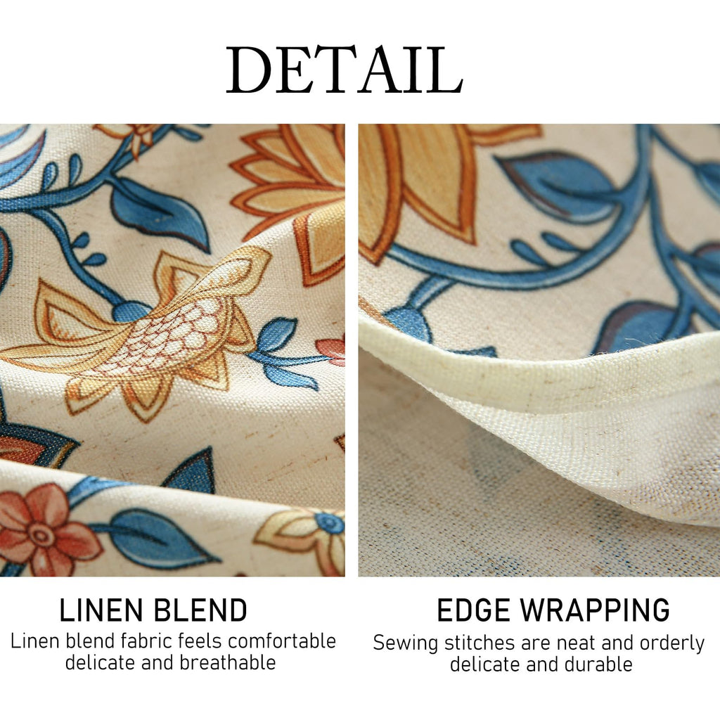 ISAENNE Designer Vintage Linen Rectangular Tablecloth,79"x55"-Estevan B