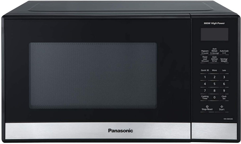 Panasonic NN-SB458S Compact Microwave Oven, 0.9 cu.ft., Stainless Steel/Silver