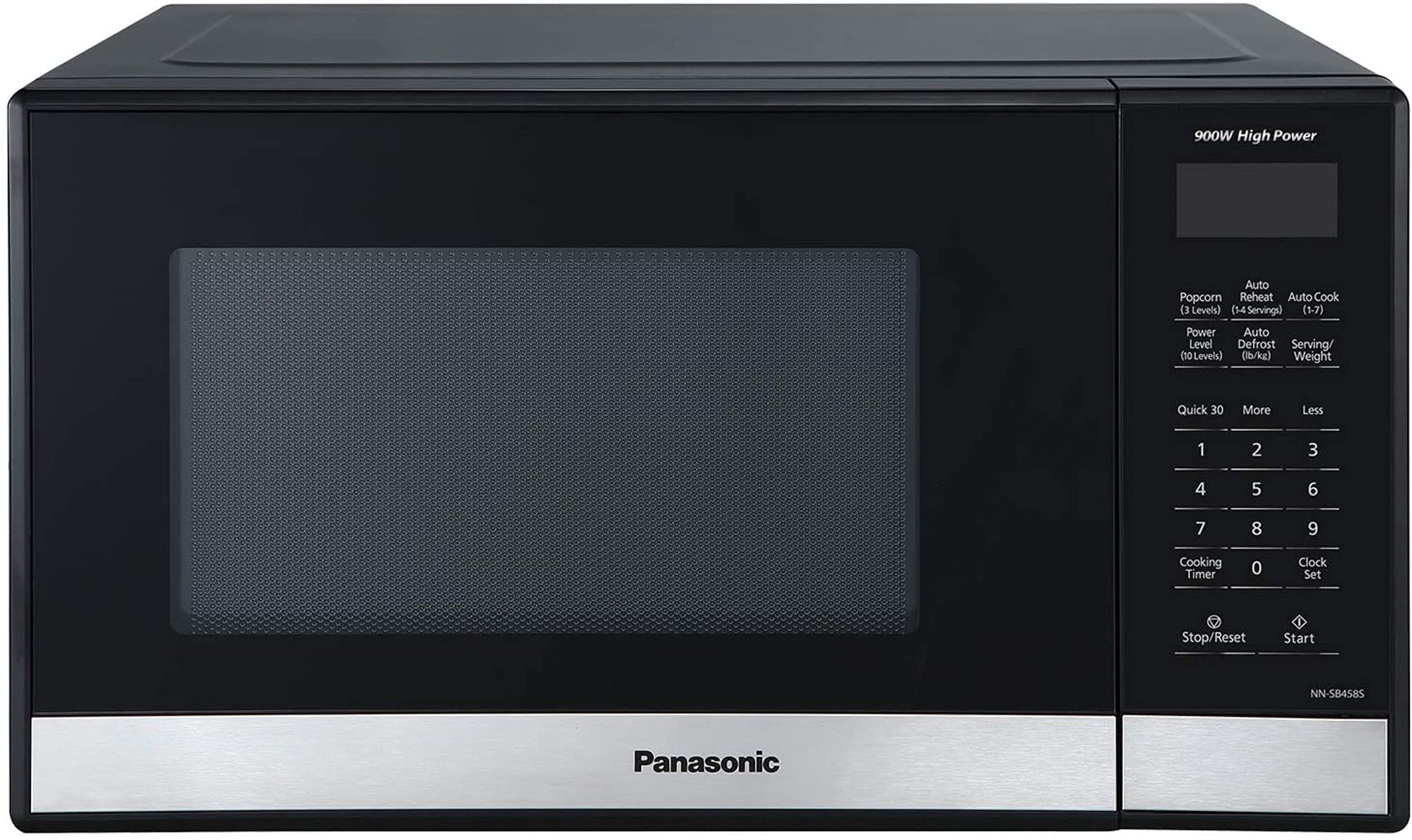 Panasonic NN-SB458S Compact Microwave Oven, 0.9 cu.ft., Stainless Steel/Silver