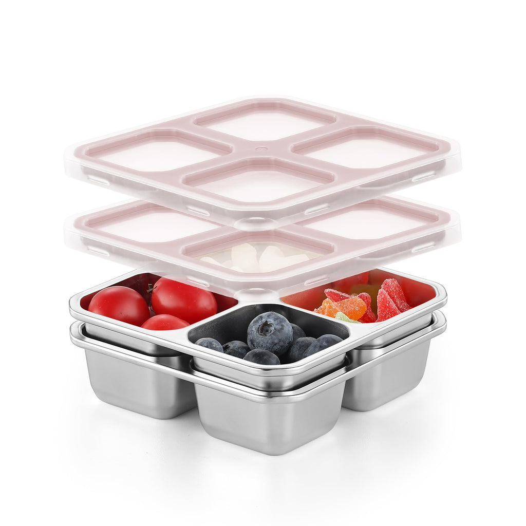 BEFOY 4 Pack Stainless Steel Snack Containers with Lids