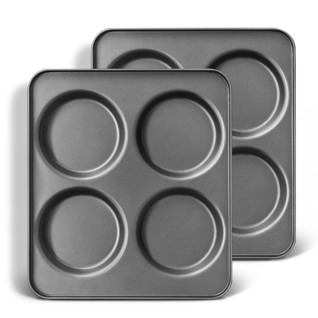 HONGBAKE Muffin Pans for Baking, Nonstick Cupcake Tin with 120 Parchment Liners, 2 Pack 12 Cup Premium Cheesecake Trays - Gray