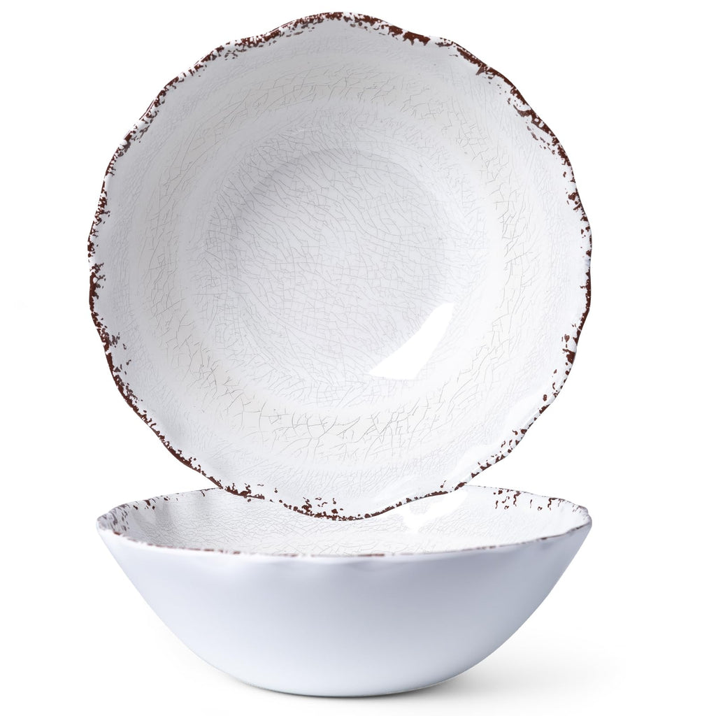 LEHAHA Extra larger Melamine serving bowl set, Coastal 13.75 Inch 130 Oz Large Fruit Bowl, Pasta Bowl, Set of 2, Serving Dishes for Entertaining, Vibrant Color Large Bowl for Party…