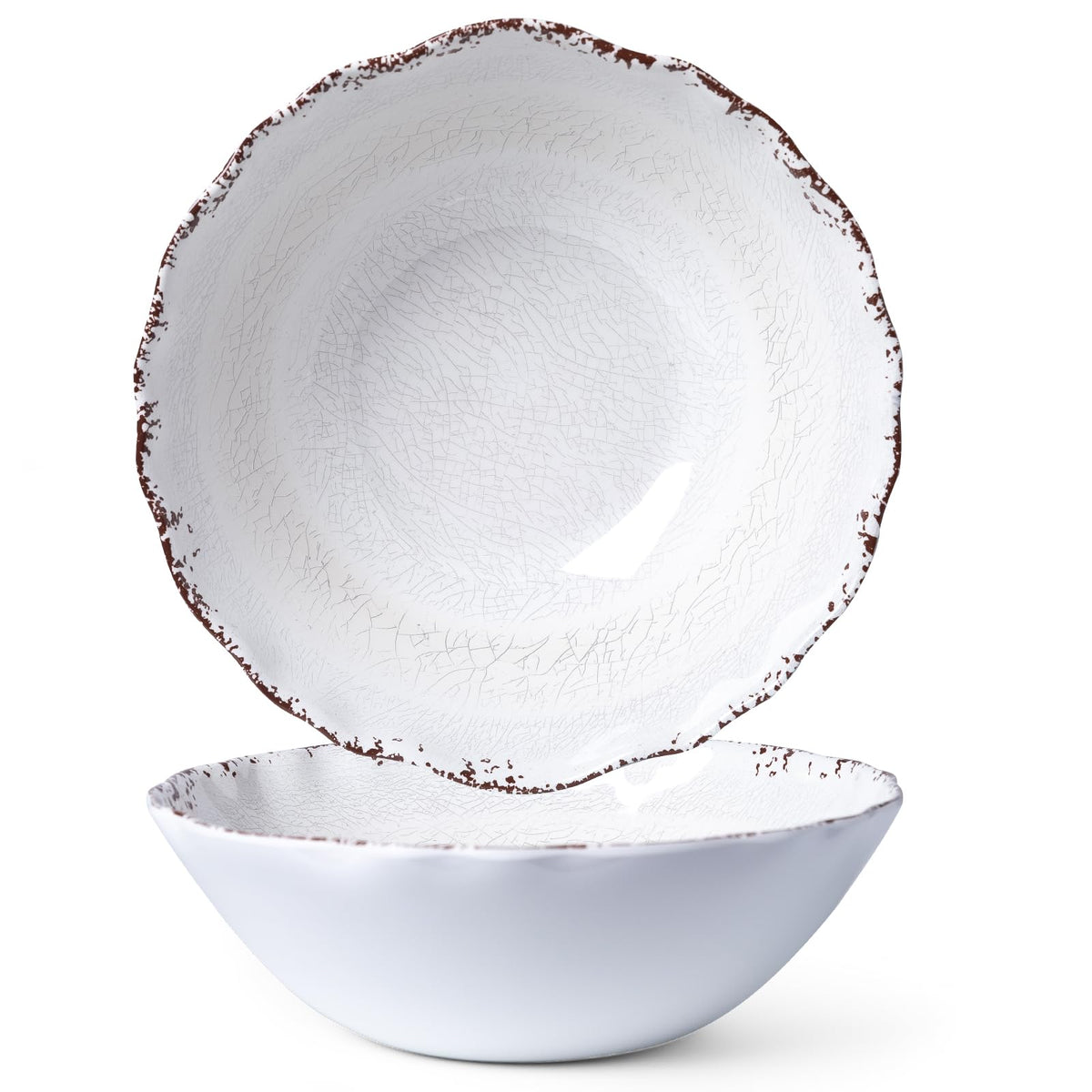 LEHAHA Extra larger Melamine serving bowl set, Coastal 13.75 Inch 130 Oz Large Fruit Bowl, Pasta Bowl, Set of 2, Serving Dishes for Entertaining, Vibrant Color Large Bowl for Party…