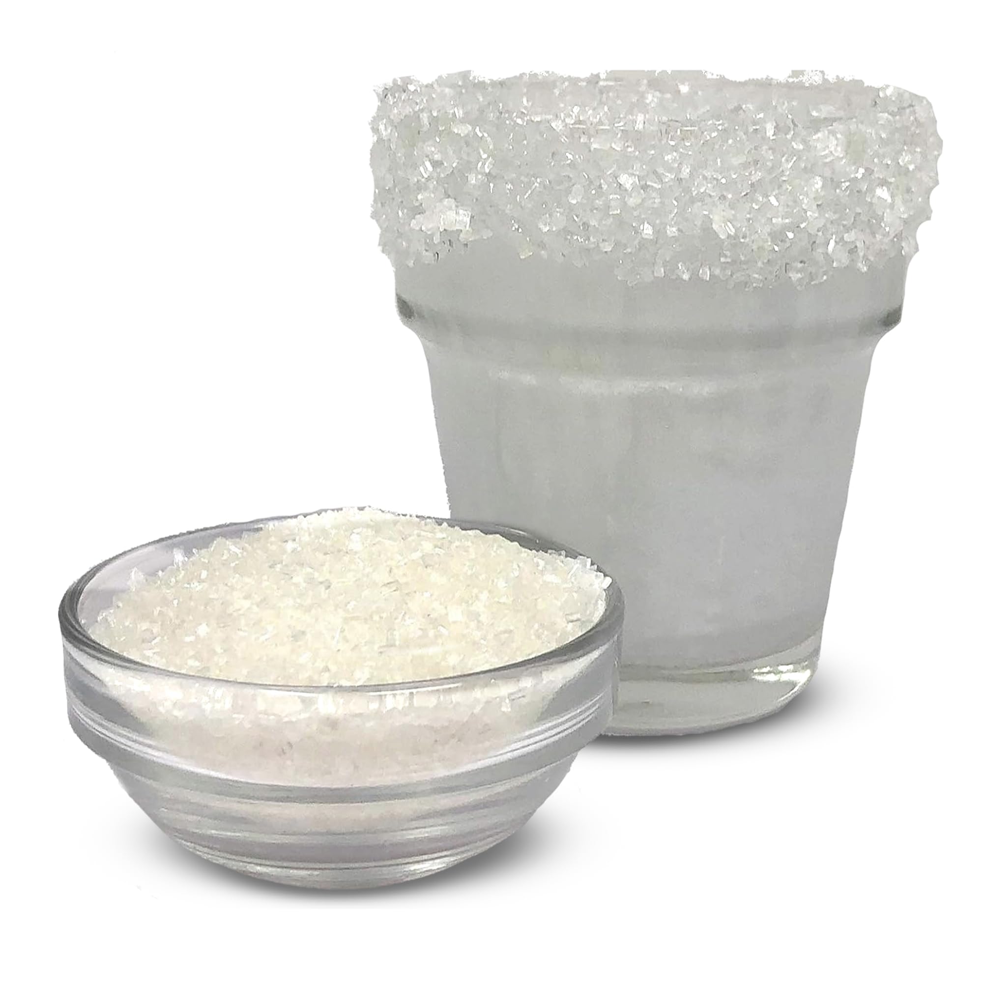 Snowy River Clear Cocktail Sugar - - Vibrant Naturally Colored Sugar for Cocktail Rimming, Baking & Decorating, Medium Crystal (8oz, Medium Crystal)