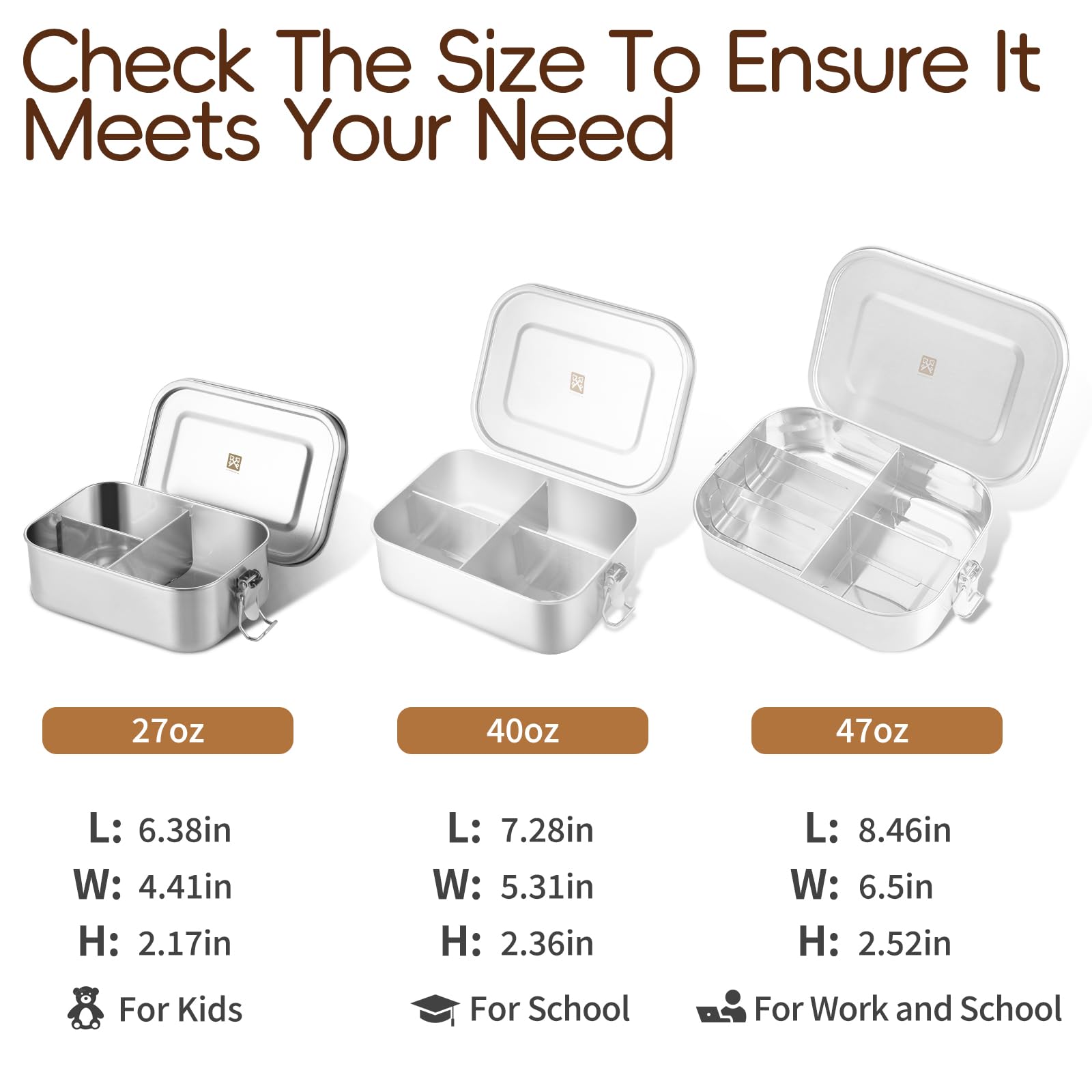 GOLDEN KEY 27oz Stainless Steel Bento Box for Kids,800ml Stainless Steel Lunch Box with Leakproof Condiment Container,3 Compartment Snack Containers,Freezer & Dishwasher Safe (Green)