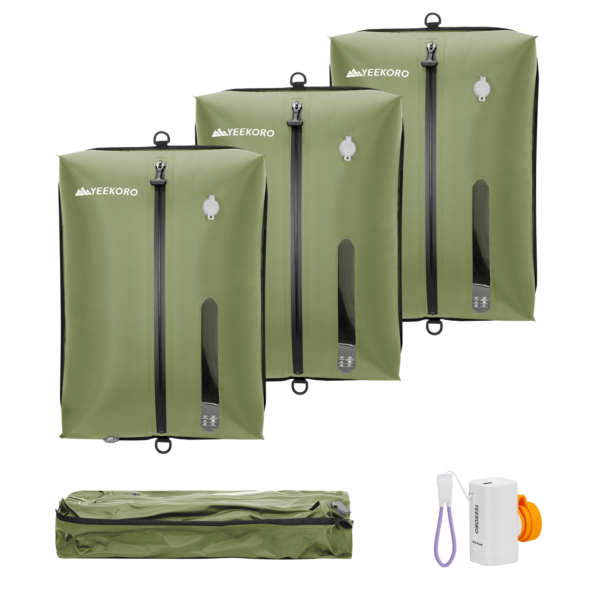 YEEKORO Vacuum Bag for Travel,IPX8 Waterproof Reusable Compression Bags