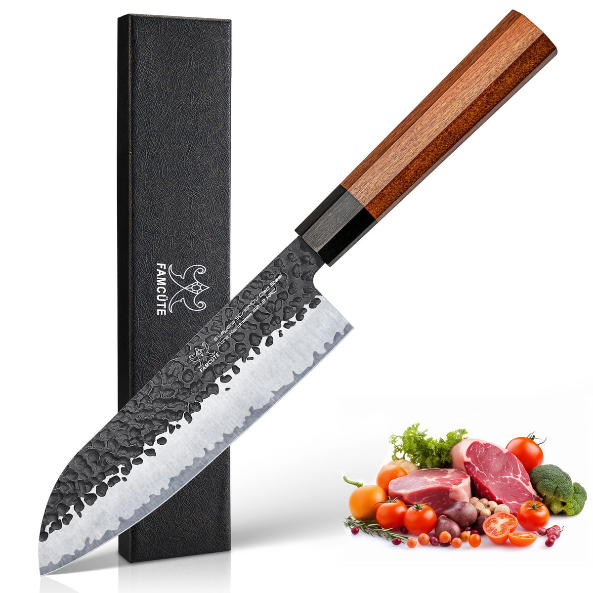 FAMCÜTE 5" Paring Knife, Hand-Forged Japanese Small Knife for Easy Control