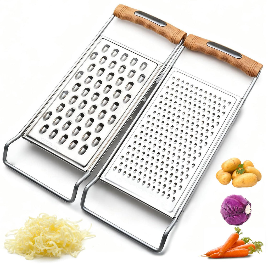 2 Pack Stainless Steel Handheld Grater Set,Coarse & Fine Kitchen Zester