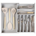 KitchenEdge Silverware & Utensil Drawer Organizer, 14.5-25 in, Acacia