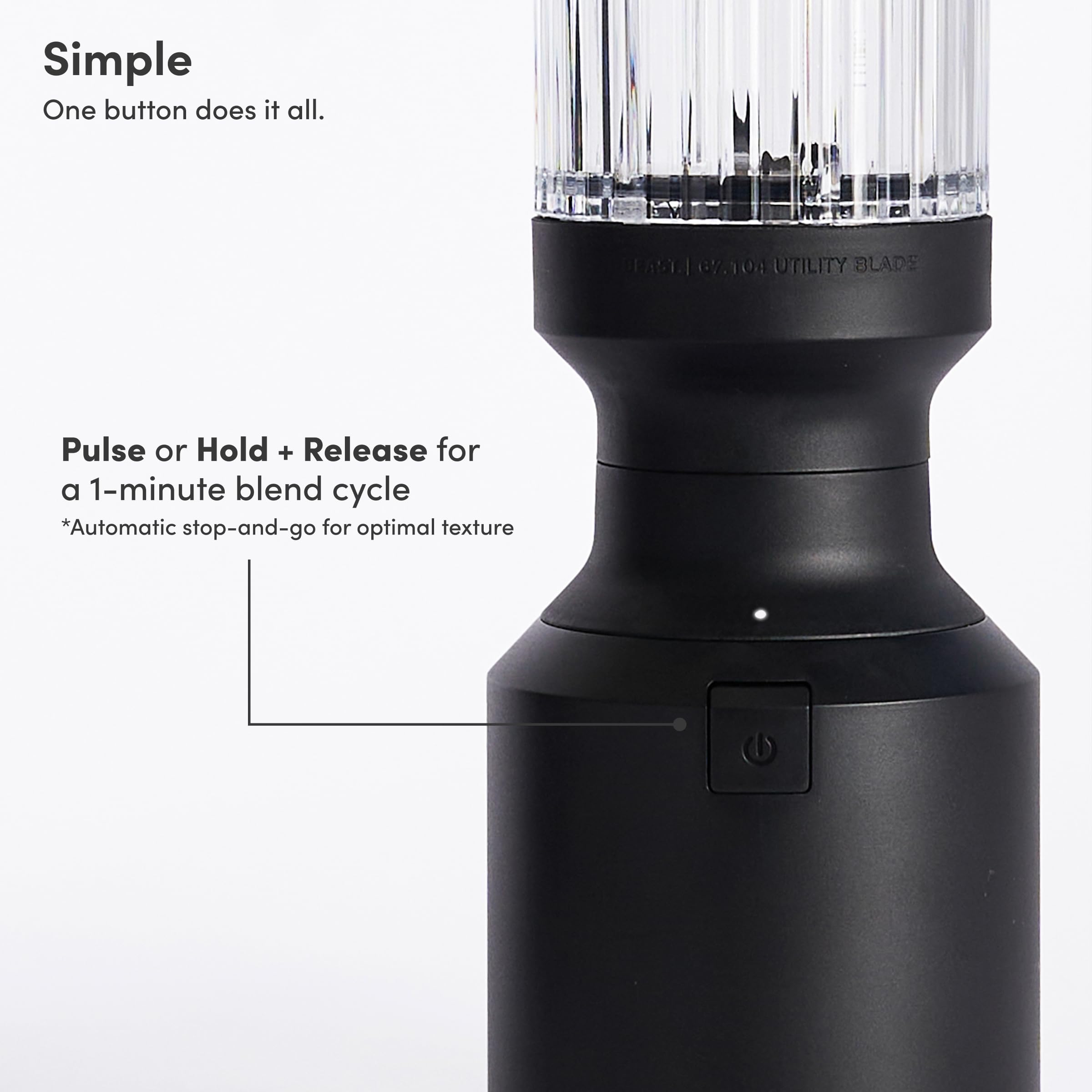 Beast Mini Blender, Countertop Kitchen Blender, Carbon Black, 600W