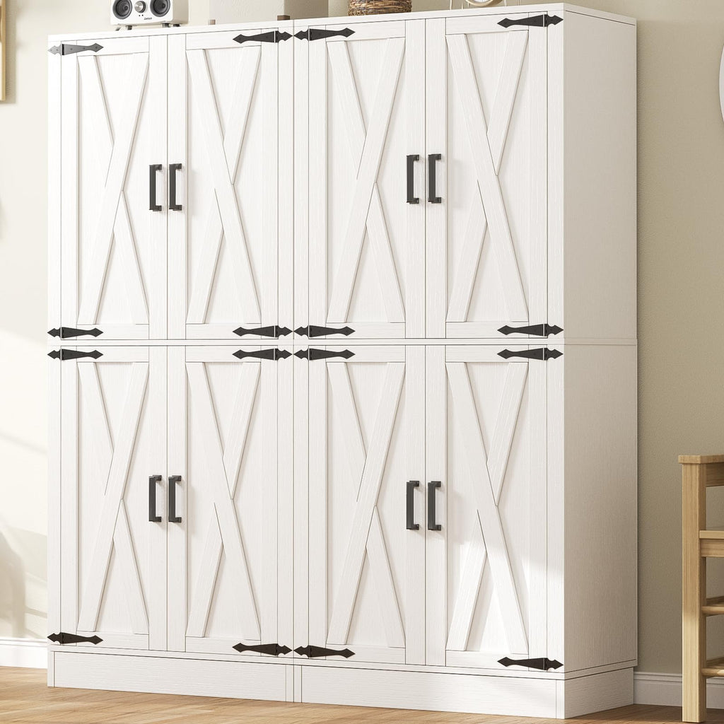 Unikito 71" Tall Pantry Cabinet with Adjustable Shelves and 2 Drawers