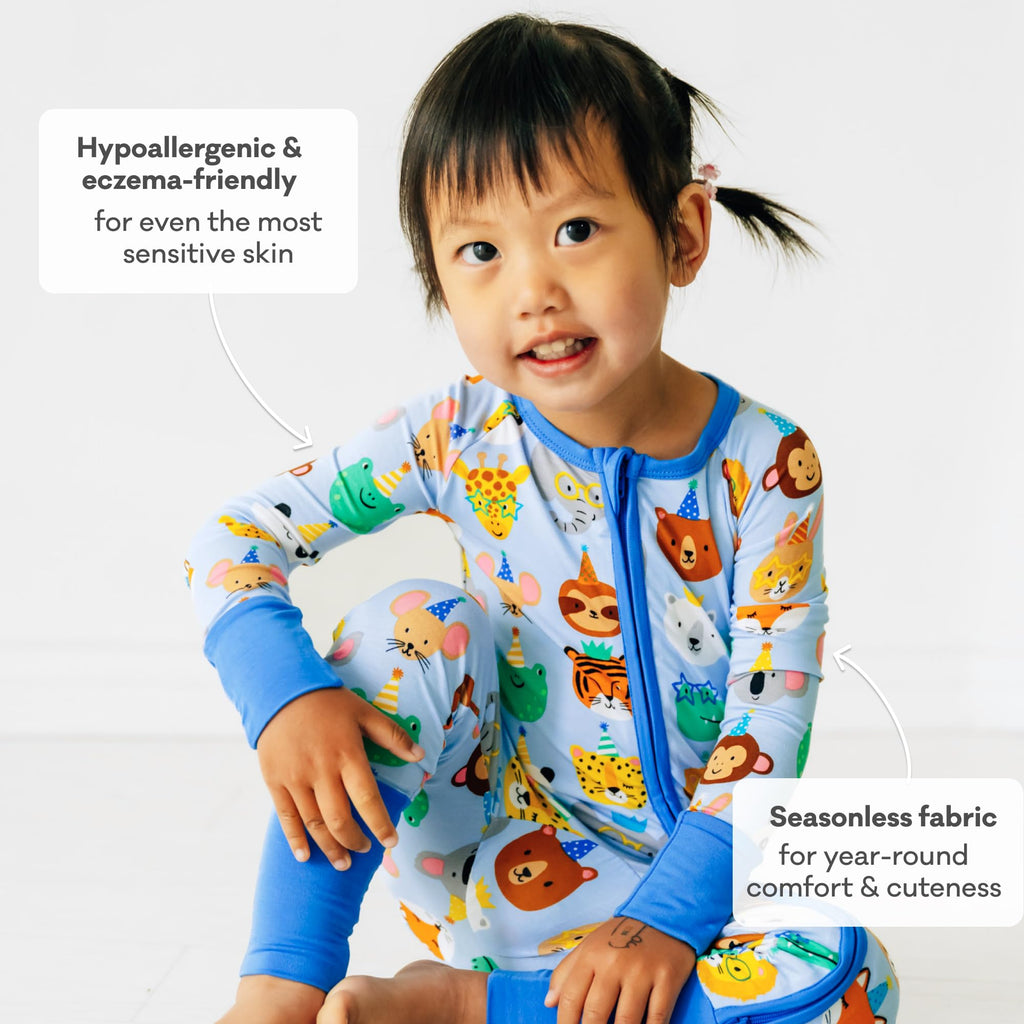 Little Sleepies Baby Pajamas, Blue Party Pals, 2T