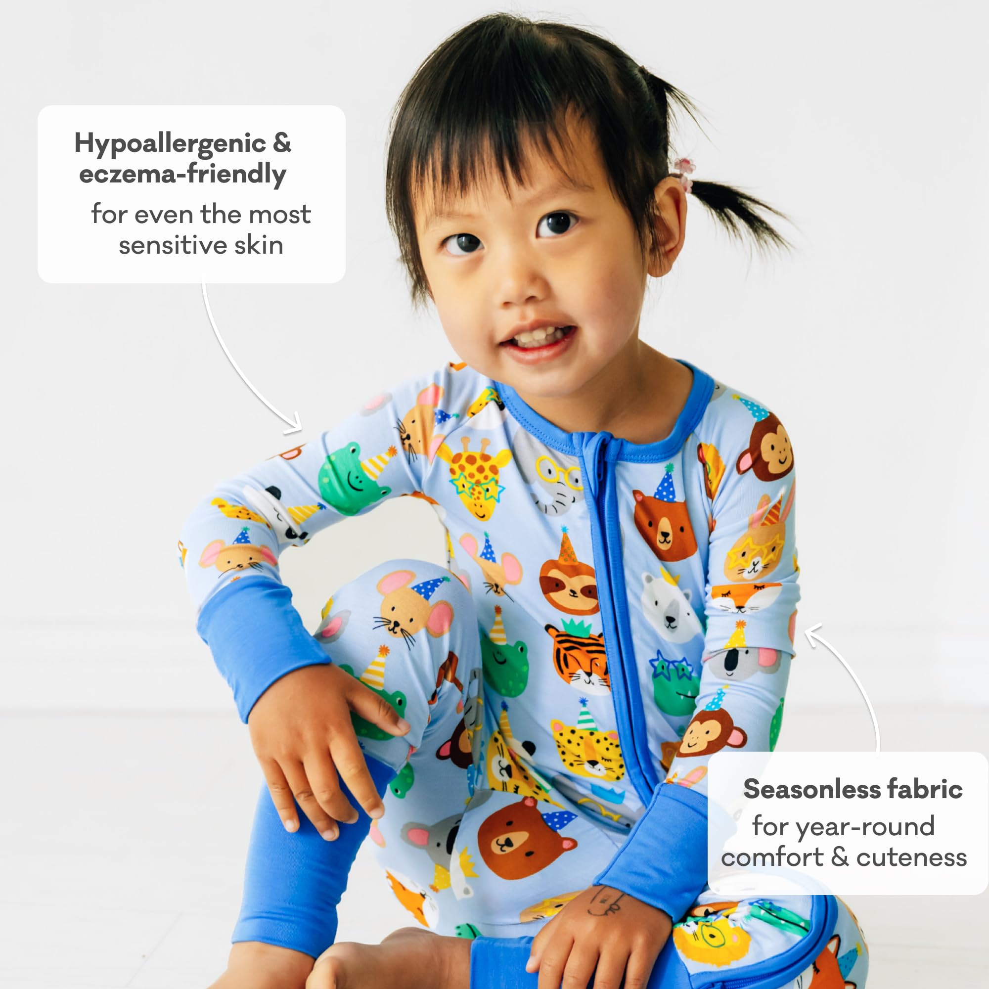 Little Sleepies Baby Pajamas, Blue Party Pals, Newborn