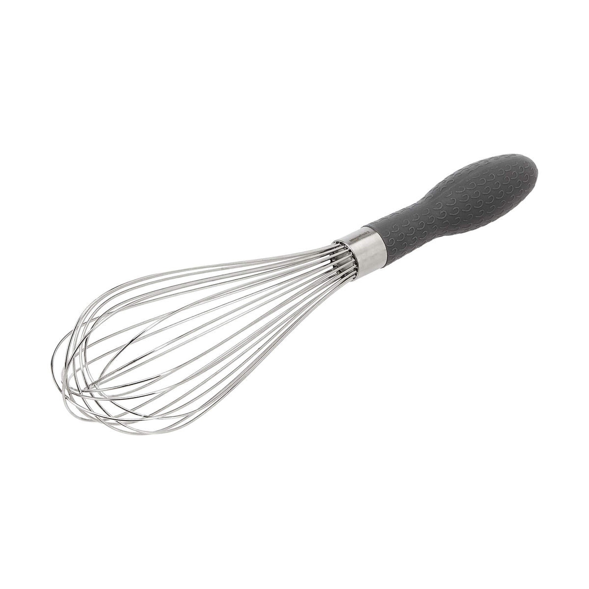 Amazon Basics Stainless Steel Wire Whisk Set for Cooking, Different Sizes, Easy to Hold Ergonomic Handle, 3 Piece, Black/Silver