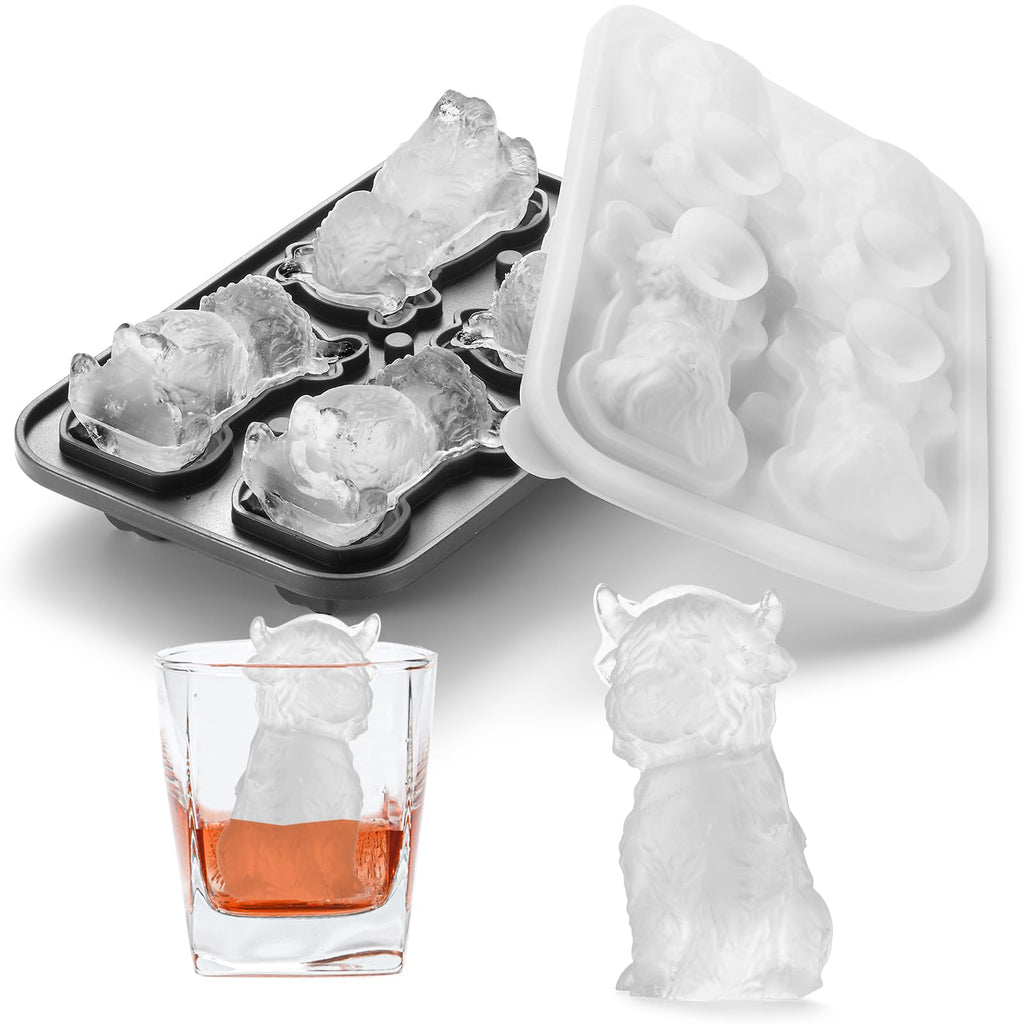 Nax Caki 3D Cat Ice Cube Mold Fun Shapes, Cat Lover Gifts for Women & Mom, Cute Large Craft Ice Mold, Big Ice Cube Trays for Whiskey Cocktails Bourbon