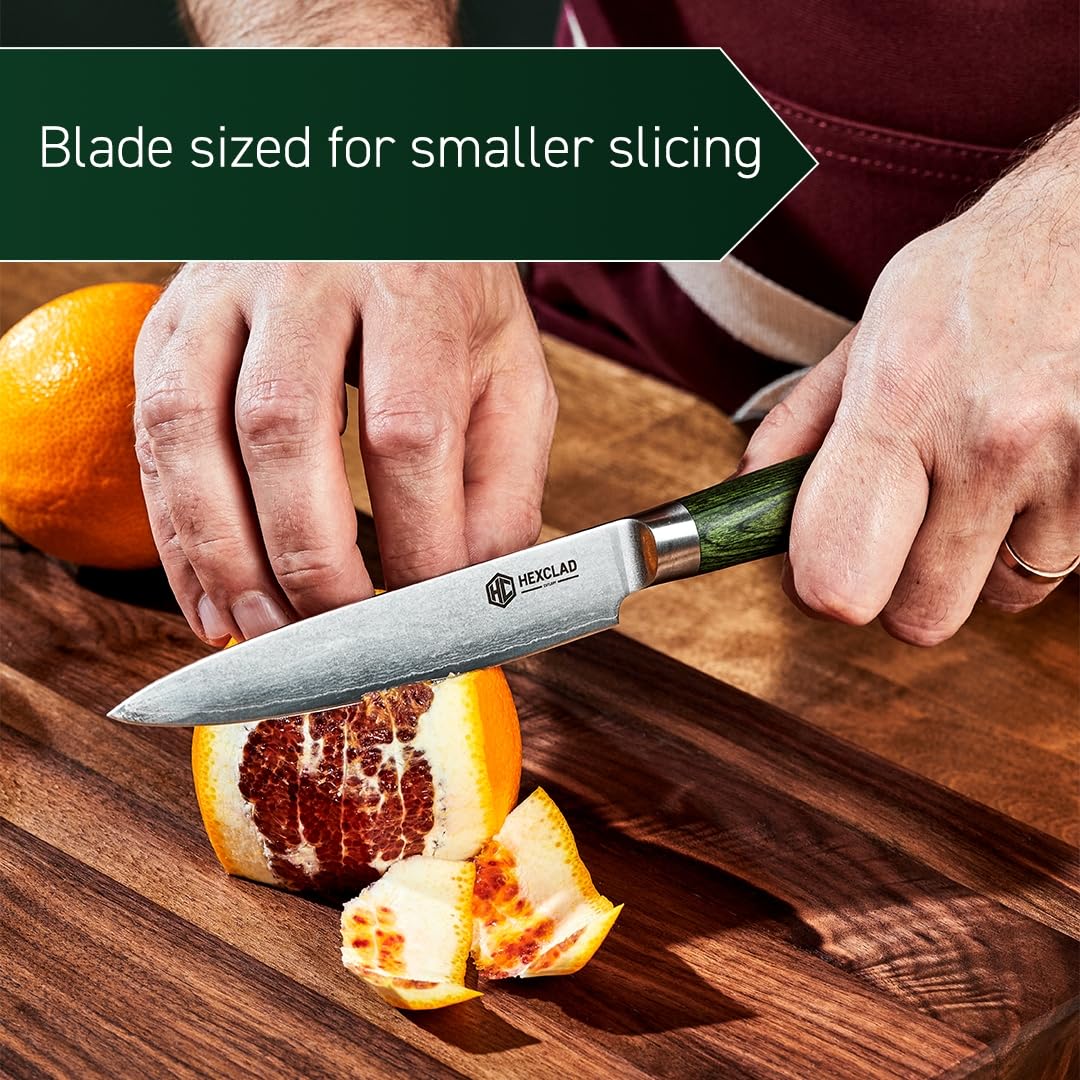 HexClad 5" Japanese Damascus Stainless Steel Utility Knife