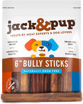 Jack&Pup 6 Inch Bully Sticks, Single Ingredient Long Lasting Dog Chews (6 oz, 5-7 Sticks) Pizzle Sticks for Dogs