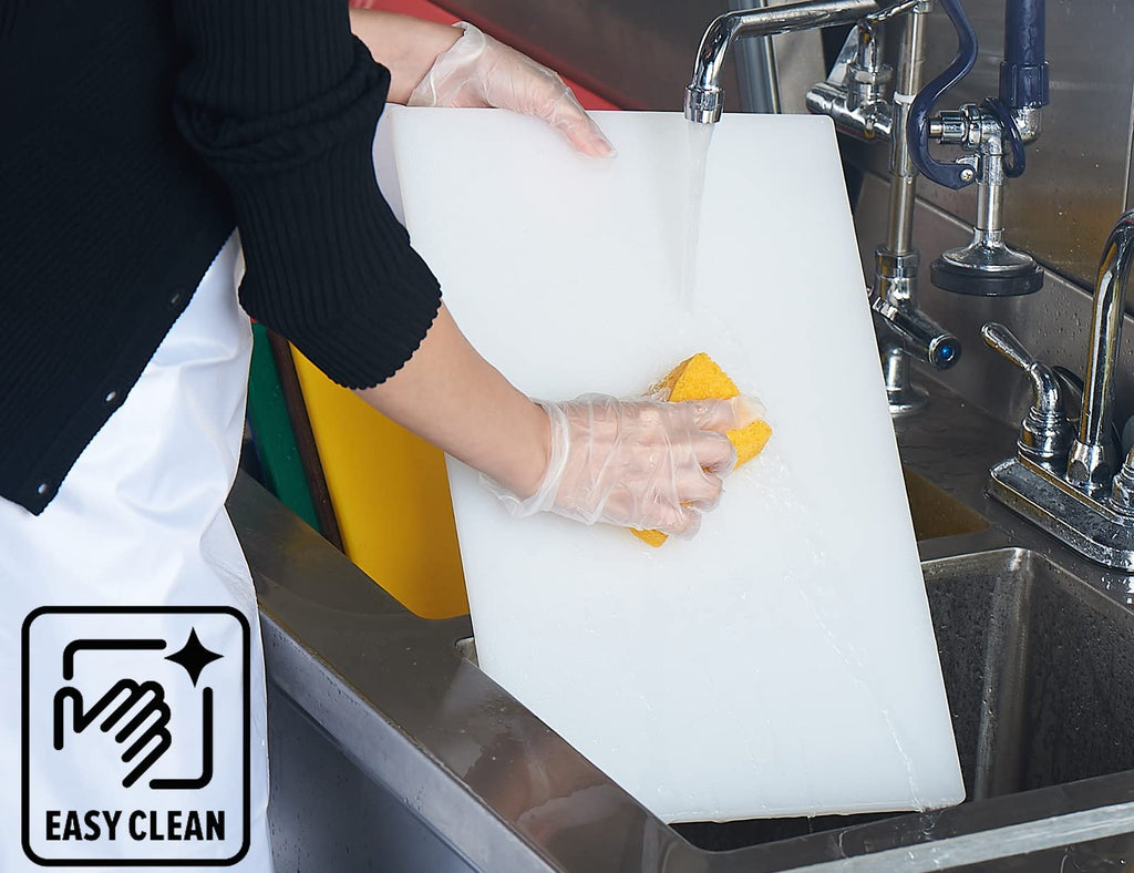 CURTA Cutting Boards for Kitchen, 20" x 14" x 0.5" White Color Coded Plastic Commercial Chopping Board with Anti Slip Surface Dishwasher Safe