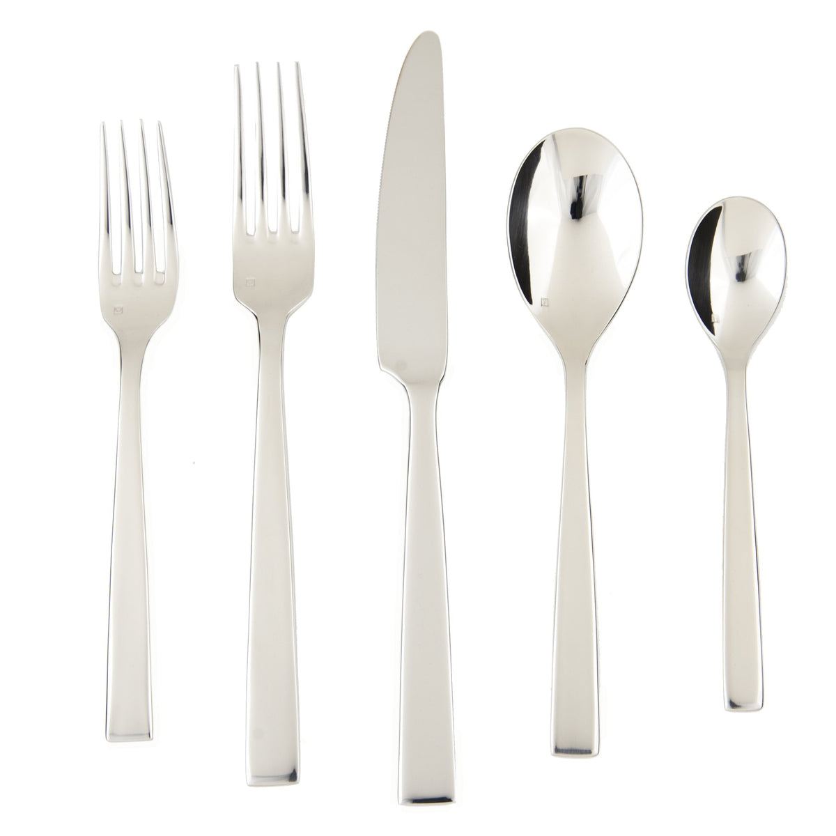Fortessa Forge 18/10 Stainless Steel Flatware, 5 Piece Place Setting, Service for 1