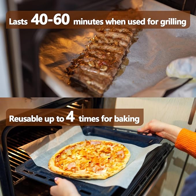 200PCS Thickened Precut Parchment Paper Sheets, 9×13 In Heavy Duty Non-Toxic & Unbleached Parchment Baking Paper for Baking, Grilling, Non-Stick & Comes in Convenient Packaging, White