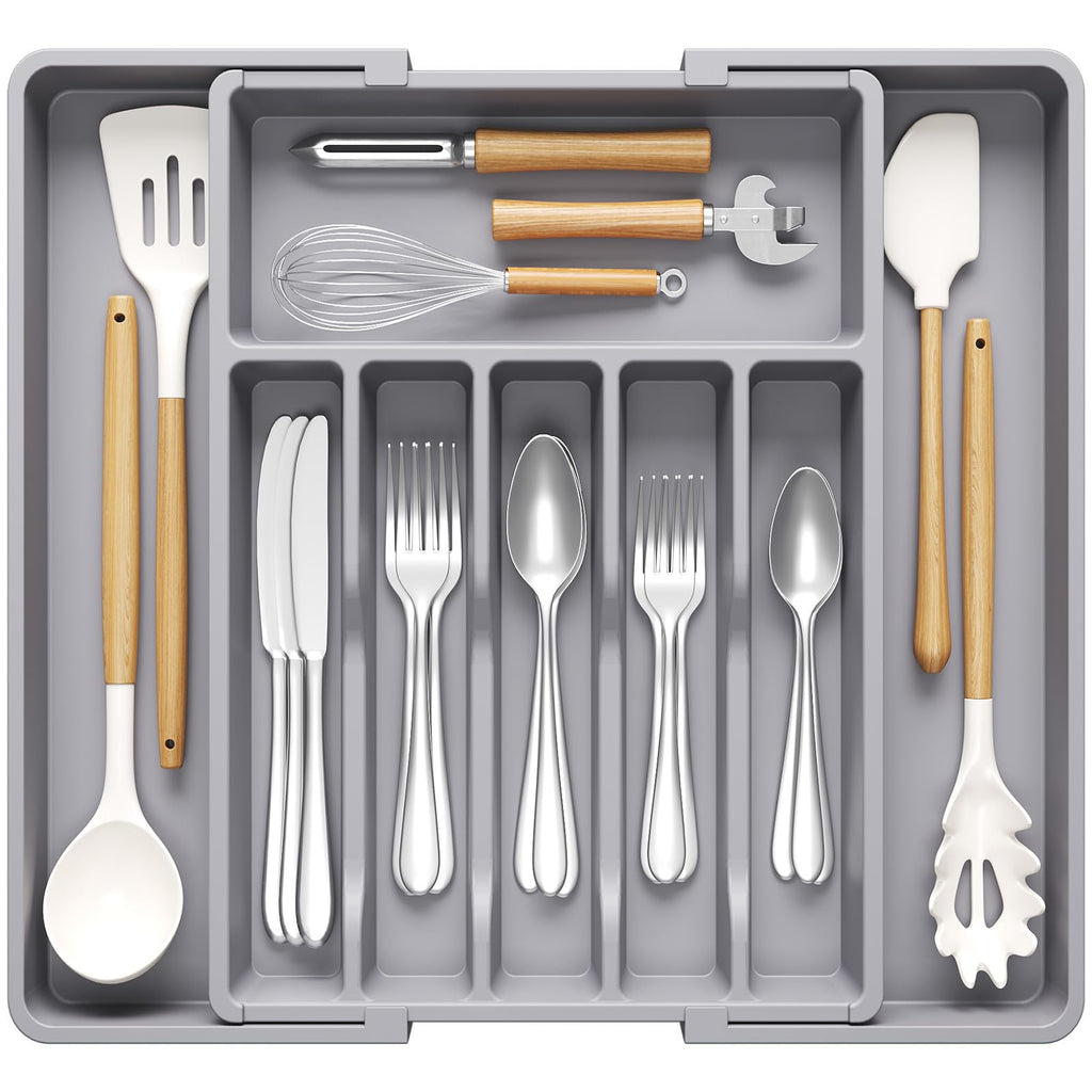 Lifewit Extra Large Silverware Drawer Organizer, Expandable Utensil Tray