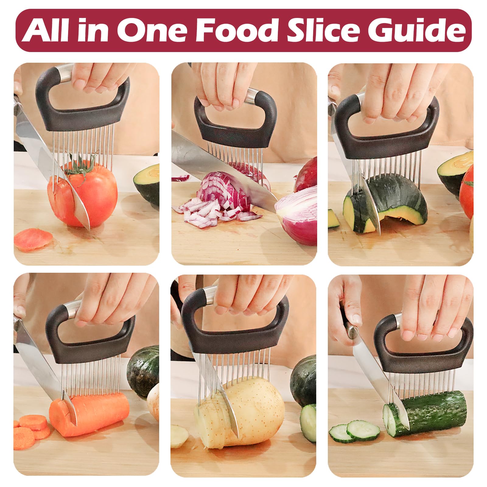 JAYVAR Large Onion Holder for Slicing, 304 Stainless Steel