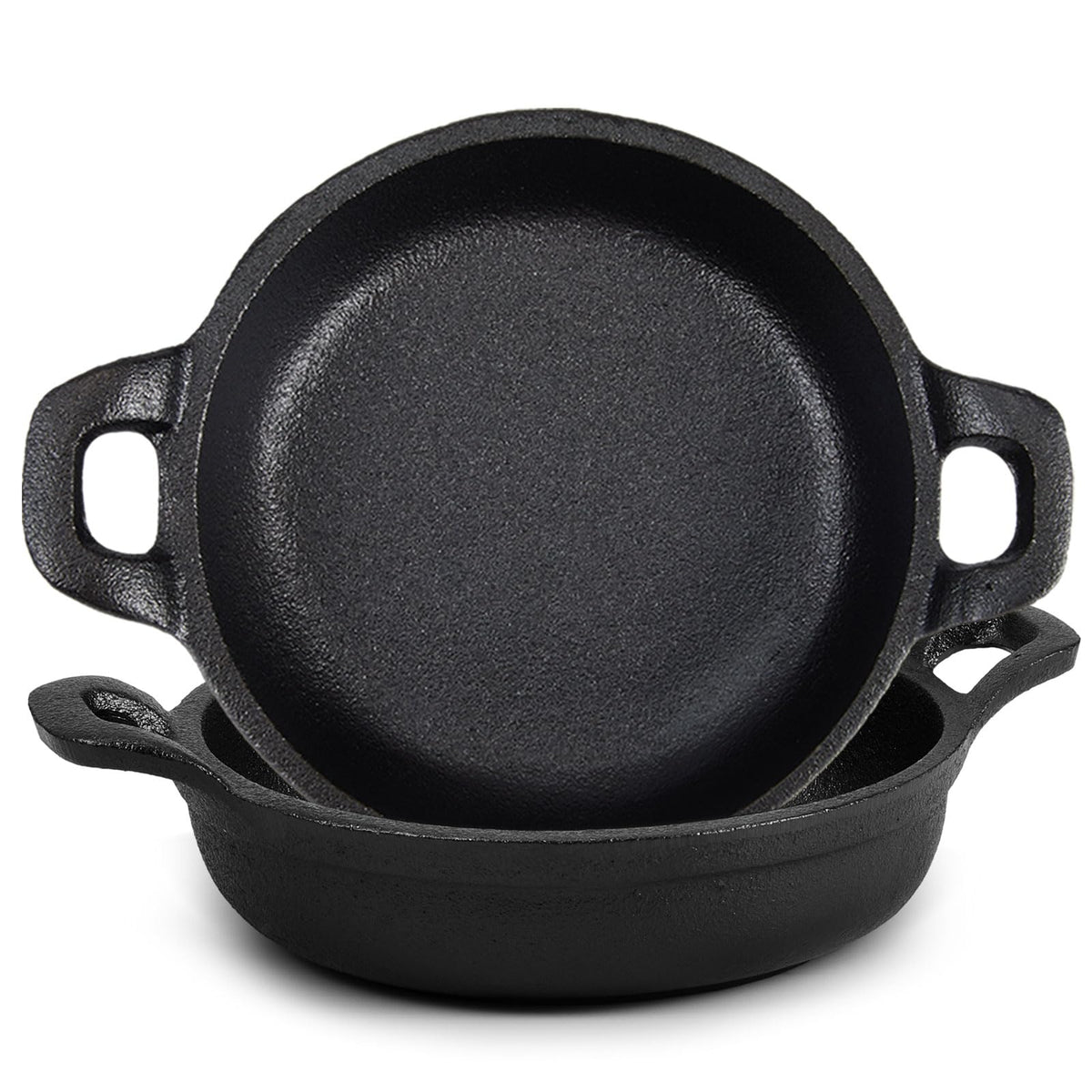 Ziliny 6 Pack Mini Cast Iron Skillets 6.3 x 6.3 x 1.5 Inch Pan Ramekin Set