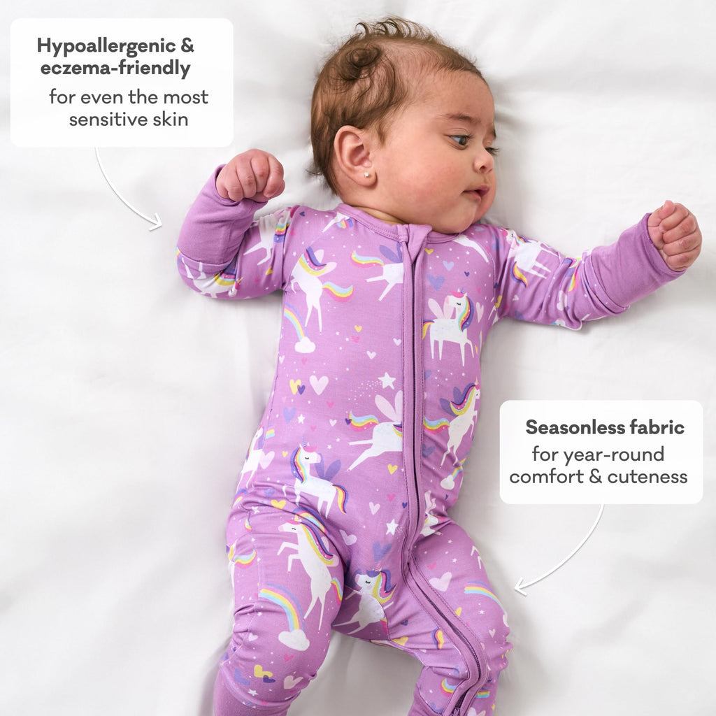 Little Sleepies Baby Pajamas, Sienna's Unicorns, 0-3M