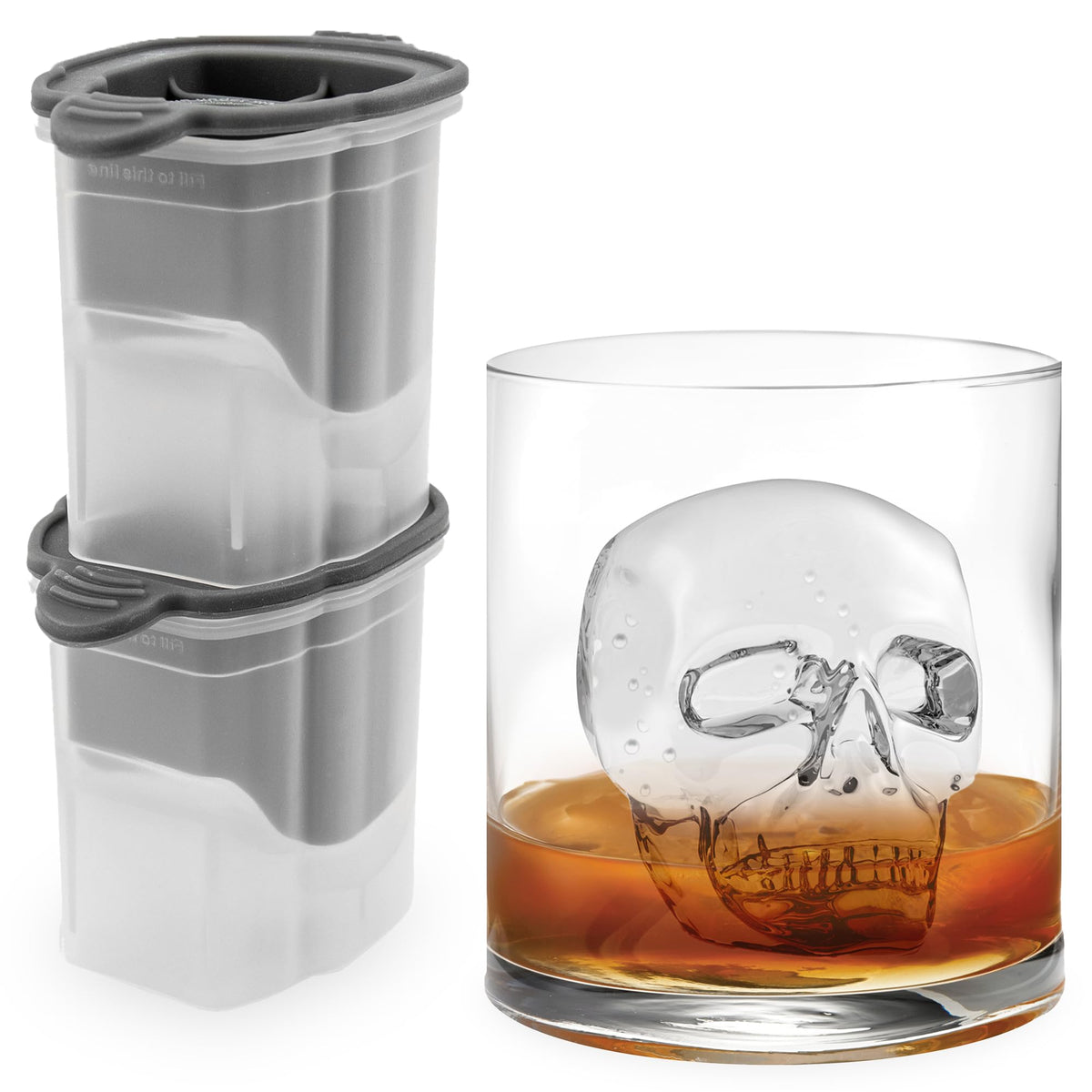 Tovolo Bulldog Ice Cube Mold Pack of 2 Craft Ice Cube Molds for Whiskey Bourbon Cocktails, Easy Fill Funny English Bull Dog Shaped Ice Cube Gifts for Bulldog Lovers, Dishwasher Safe BPA Free Silicone
