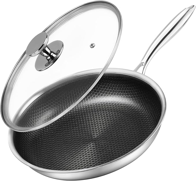 Innerwell 12" Non Stick Frying Pans,Stainless Steel Nonstick Frying Pan