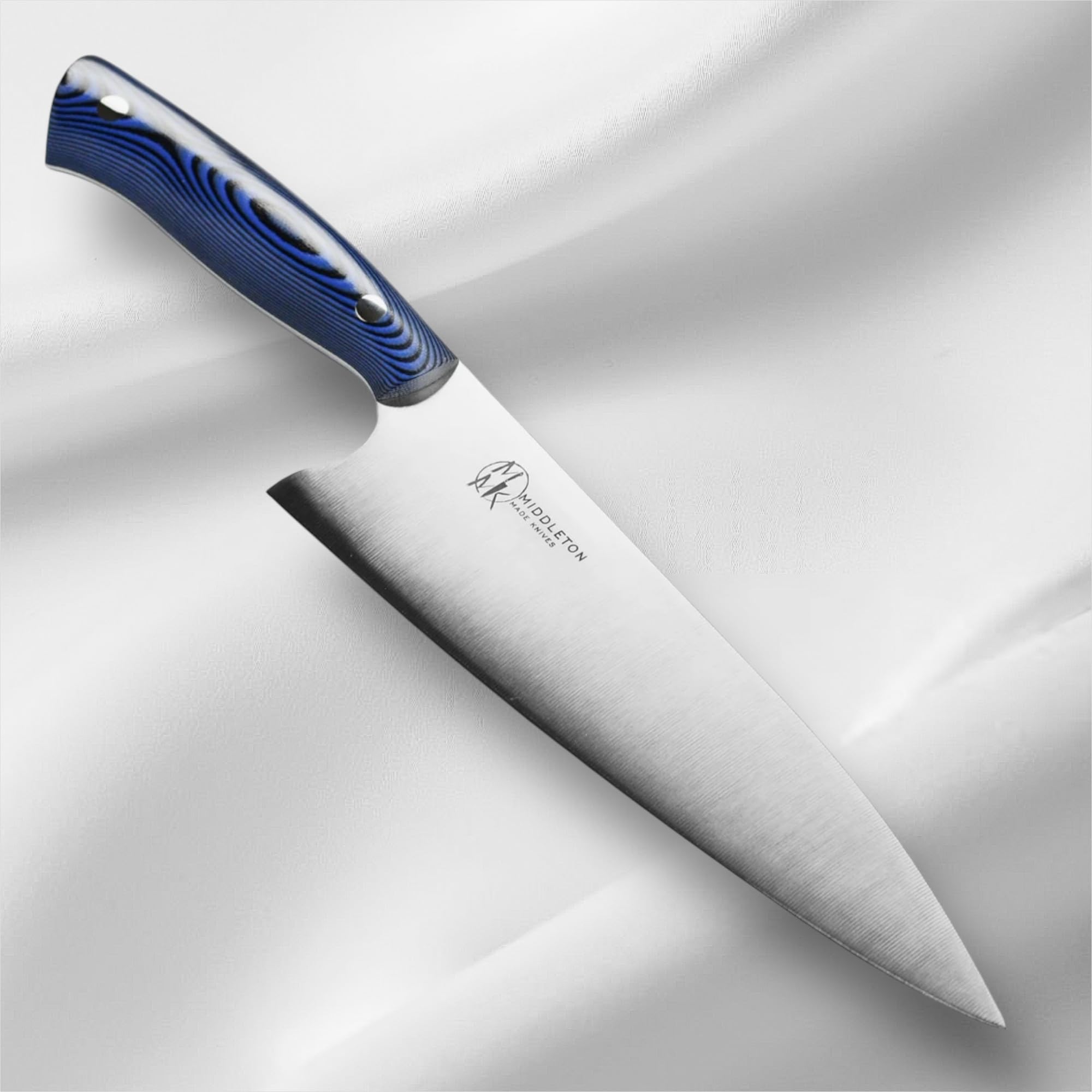 Middleton Made Knives Echo 8 Inch Chef Knife, AEB-L Stainless, Blue