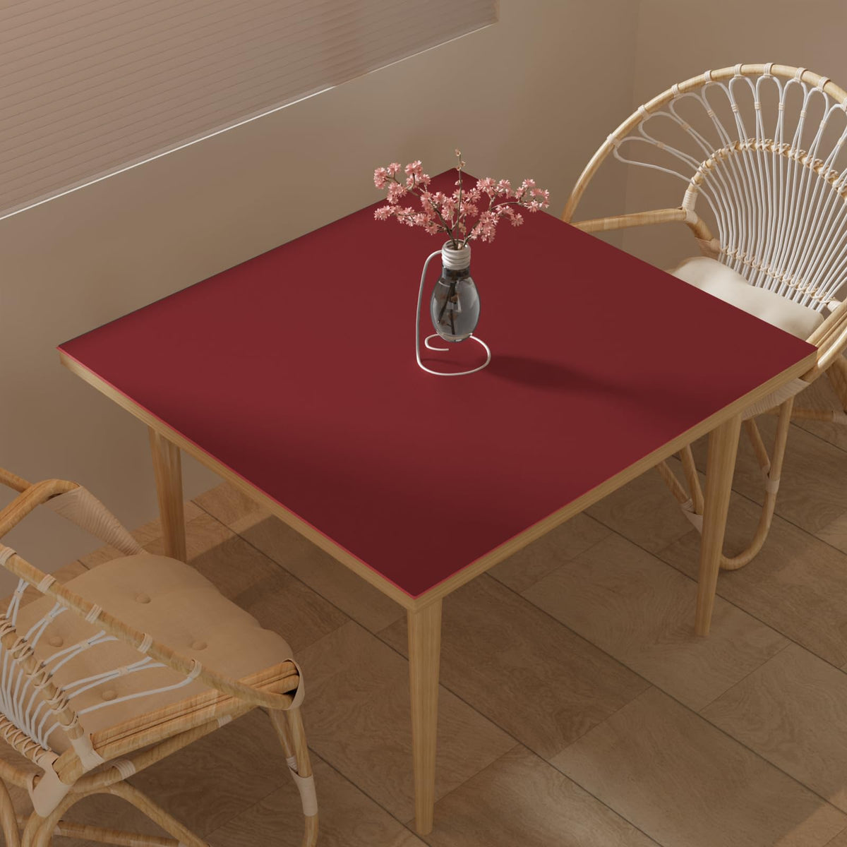 Zinkooat Faux Leather Table Cover,1.8mm Thick,42x42 Inch Table Protector,Table Protector for Dining Room Table,Dining Table Cover,Table Cover Protector,Coffee Table Covers(Black+Wine Red,42x42)