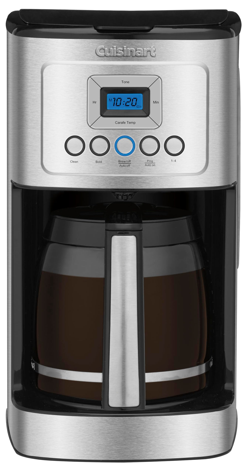 Cuisinart 14-Cup Coffee Maker, Programmable PerfecTemp Glass Carafe Coffee Machine with 1-4 Cup Setting, Brew Strength Control and Brew Pause, Stainless Steel, DCC-3200WNAS, White