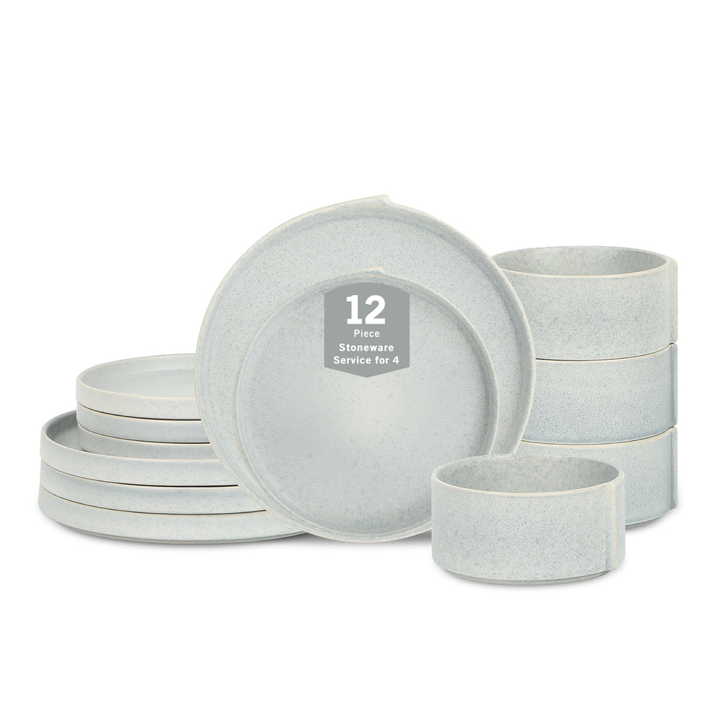 Stone Lain Bao 4-Piece Salad Plate Set Stoneware, Beige