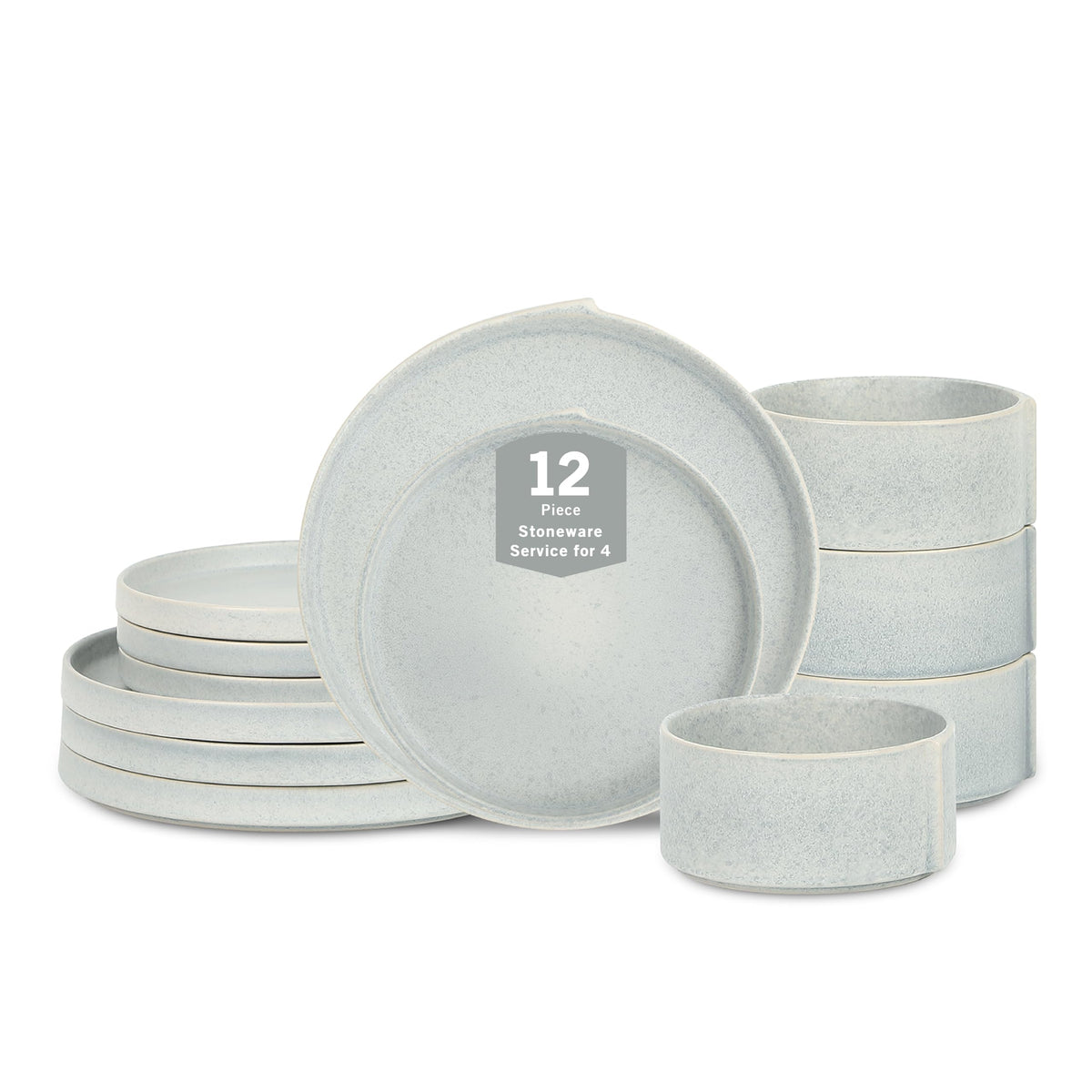 Stone Lain Bao 4-Piece Salad Plate Set Stoneware, Beige