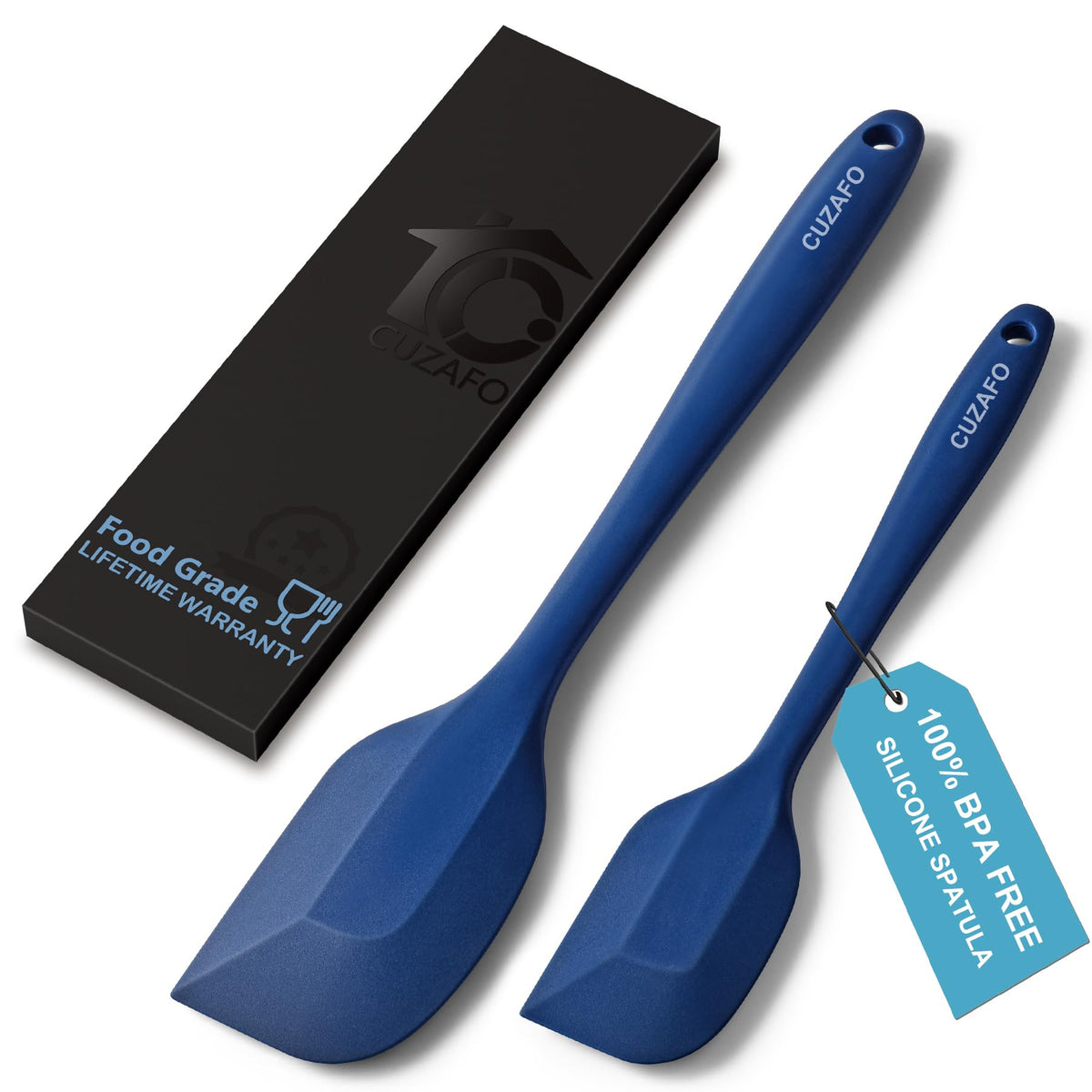 CUZAFO BPA Free Silicone Spatula Turner Mixing Set, Classic Blue