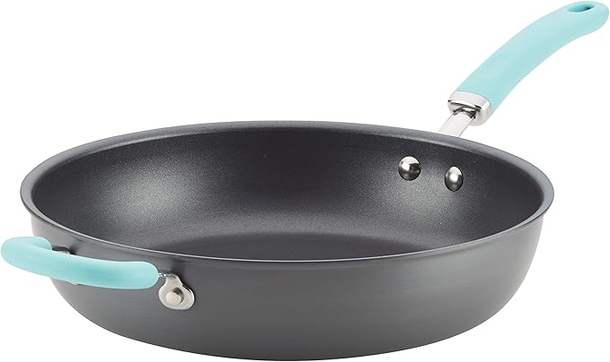 Rachael Ray Create Delicious Deep Hard Anodized Nonstick Frying Pan / Fry Pan / Hard Anodized Skillet - 10.25 Inch, Gray