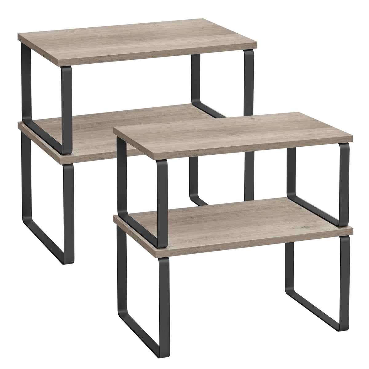 SONGMICS Cabinet Organizer Shelf, Set of 4 Spice Rack, Kitchen Storage