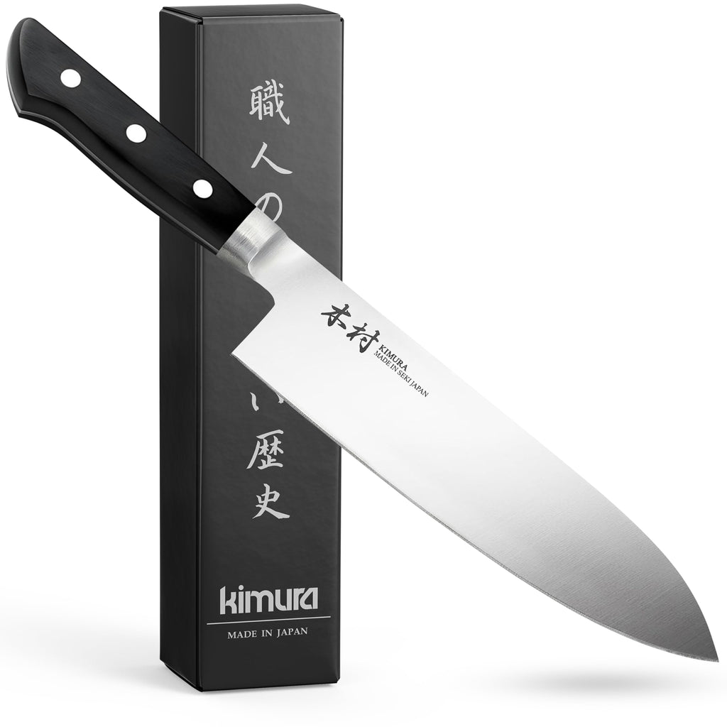 Kimura Chef Knife, [Made in Japan], 8 inch Professional Kitchen Knife, Ultra Sharp High Carbon Molybdenum Stainless Steel Gyuto Knife, Chefs Knife with Ergonomic Handle - Japanese Chef's Knife