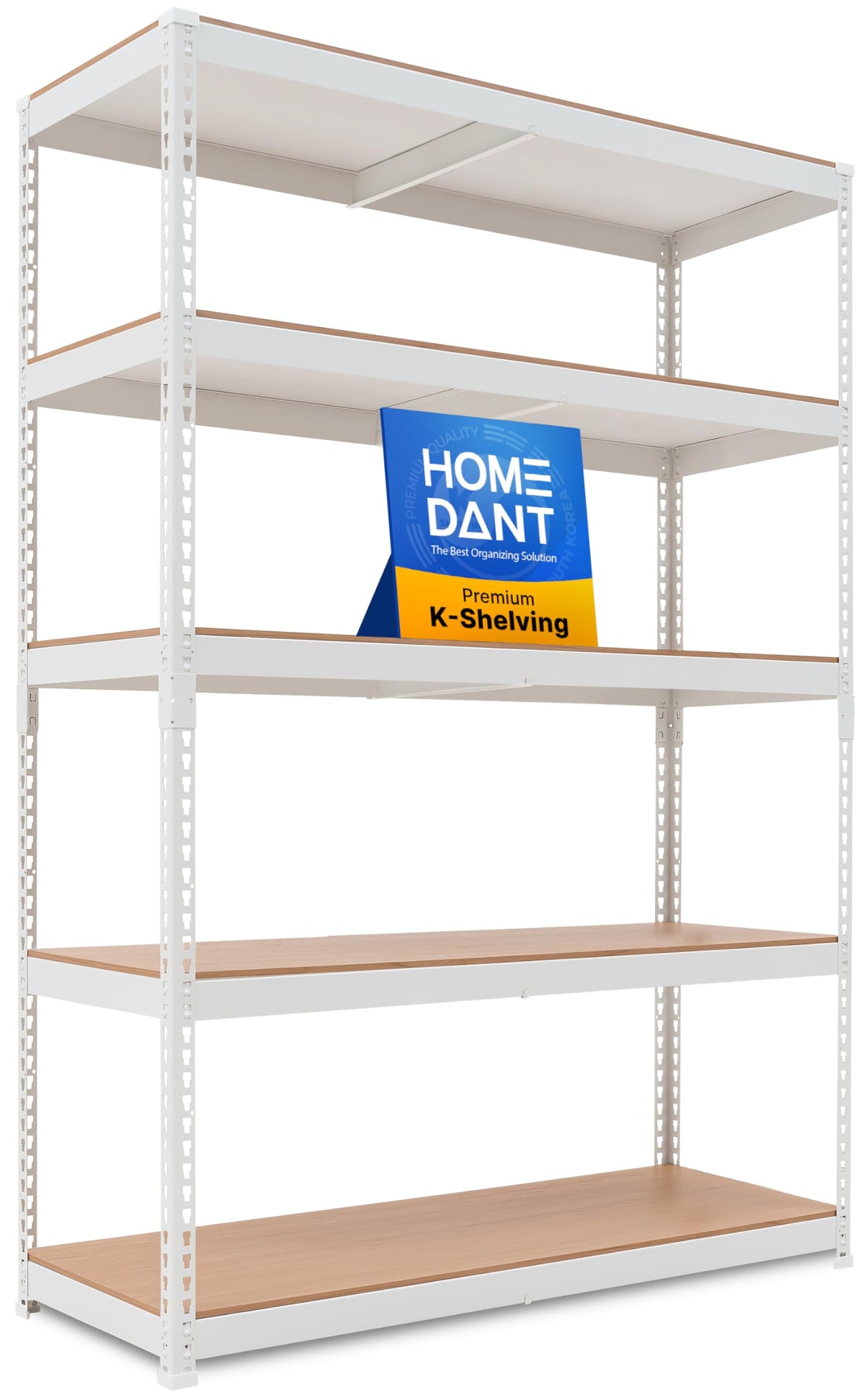 HOMEDANT White 28" W 5 Tier Storage Shelves Garage Shelving Unit Metal