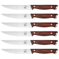 imarku Steak Knives Set of 6, Japanese HC Steel, 5" Serrated, Gift Box