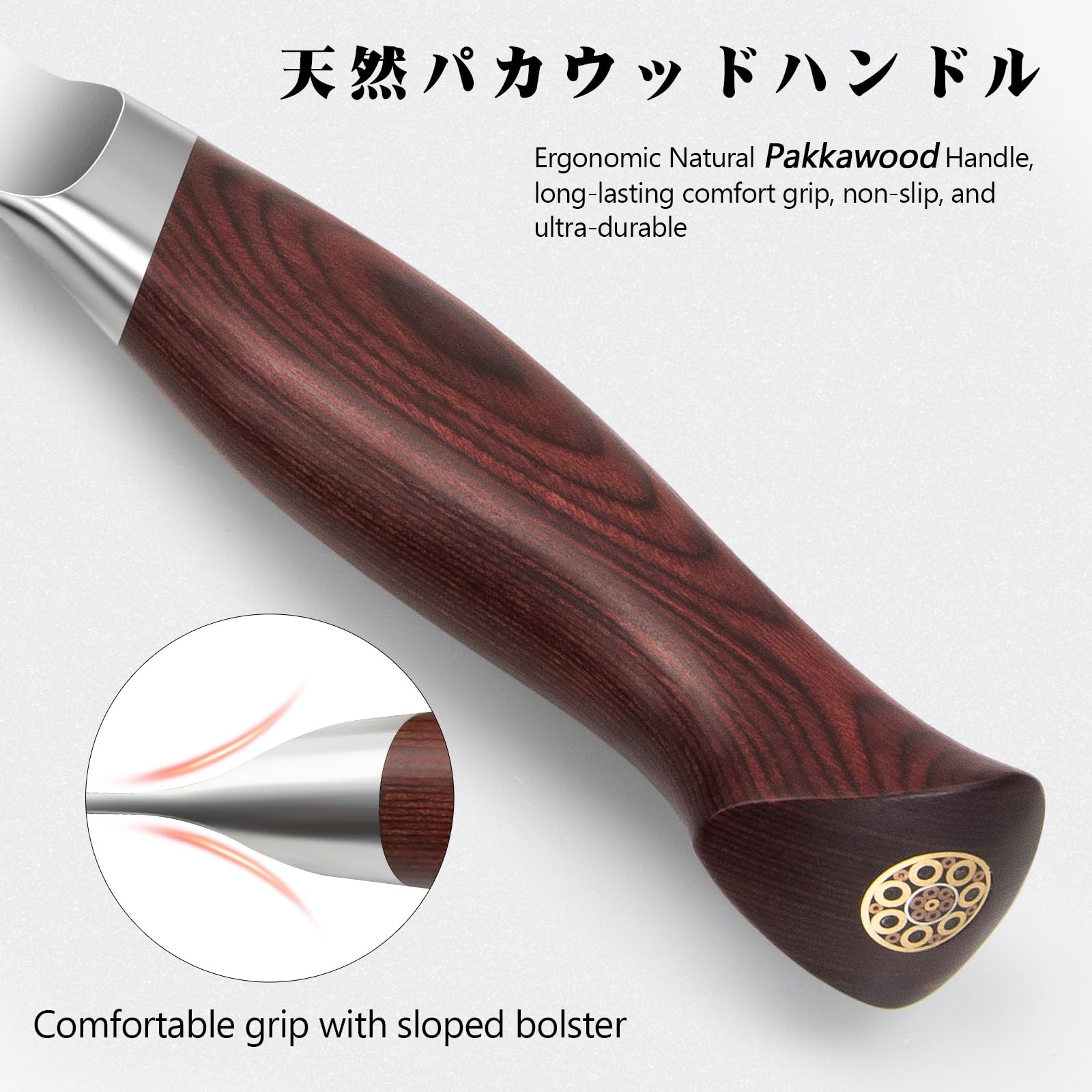 7 In Chef Knife,SHAN ZU 10Cr15Mov High Carbon Stainless Steel Santoku Knife
