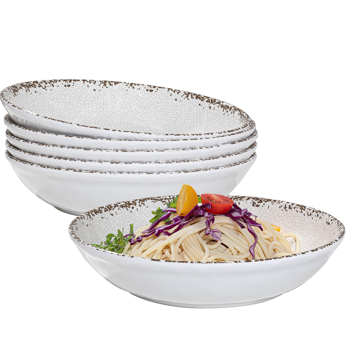 ZAROCRUS 13.75" x2.75'' Extra Large Melamine Serving Bowls, Set of 2, Christmas Bowls Set for Salad, Pasta, Fruit, Unbreakable Farmhouse Deep Bowl. Durable and Dishwasher Safe, True Red
